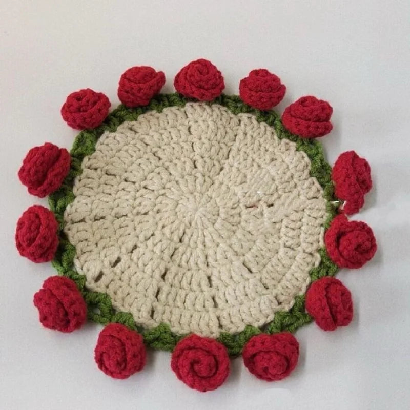 Coquette Handwoven Rose Bouquet Coaster