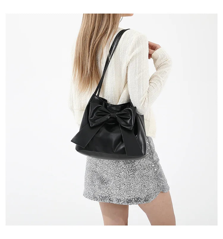 Coquette Bow Bucket Shoulder Bag