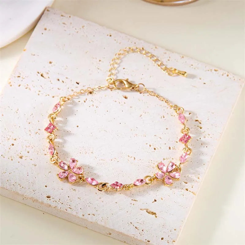 Coquette Luxury Colorful Zircon Flower Bracelet