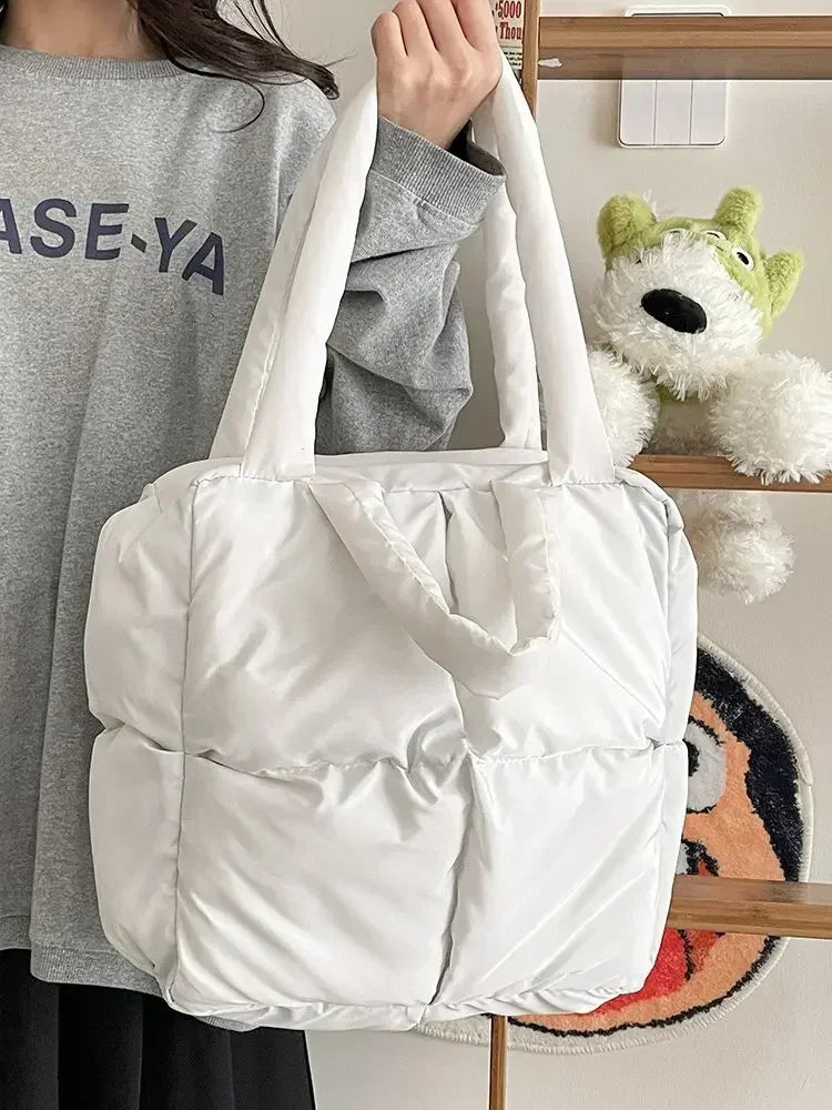 Women’s Retro Quilted Shoulder Bag Soft Tote Handbags