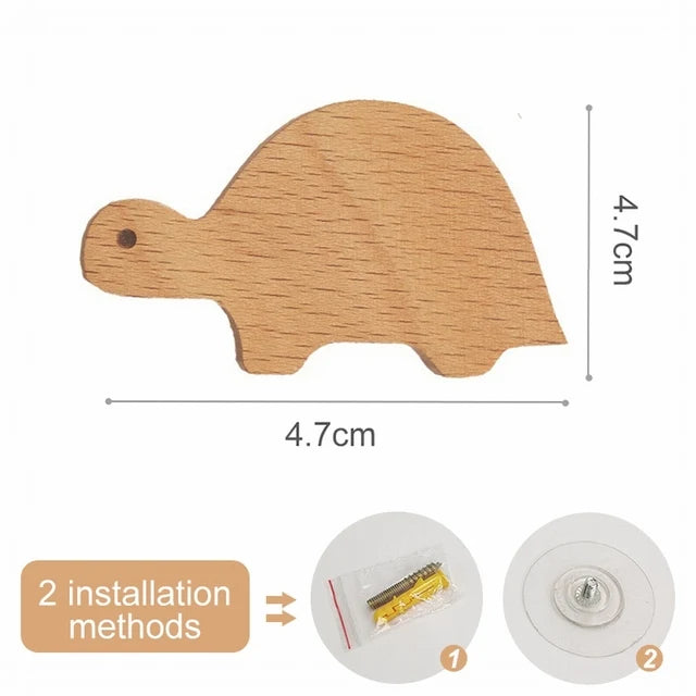 Cute Animal Wooden Hooks for Room Decor