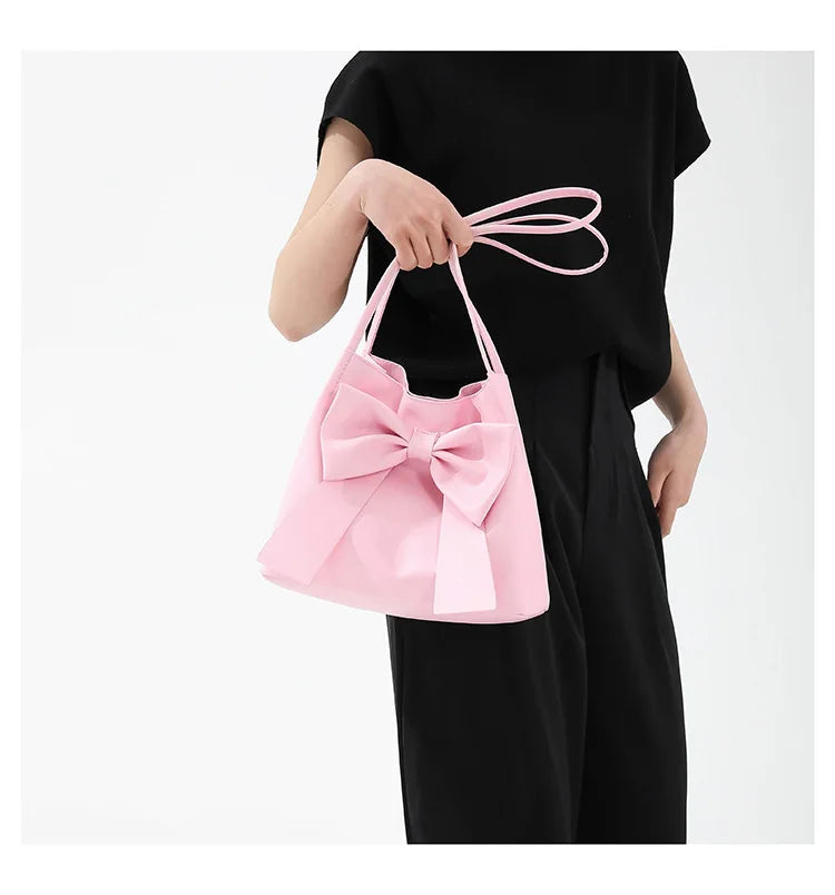 Coquette Bow Bucket Shoulder Bag