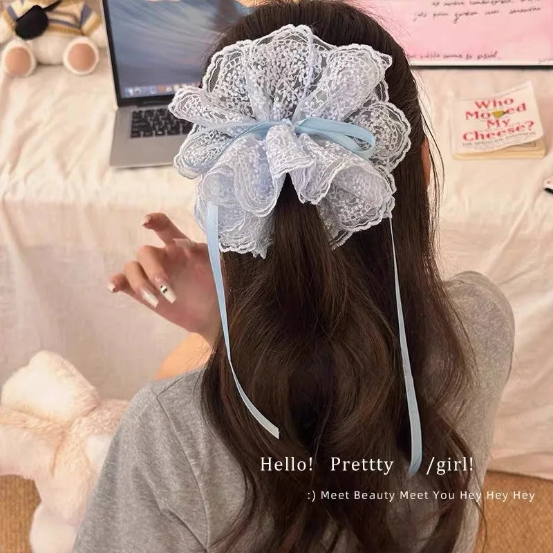 Coquette Vintage Lace Bow Scrunchie