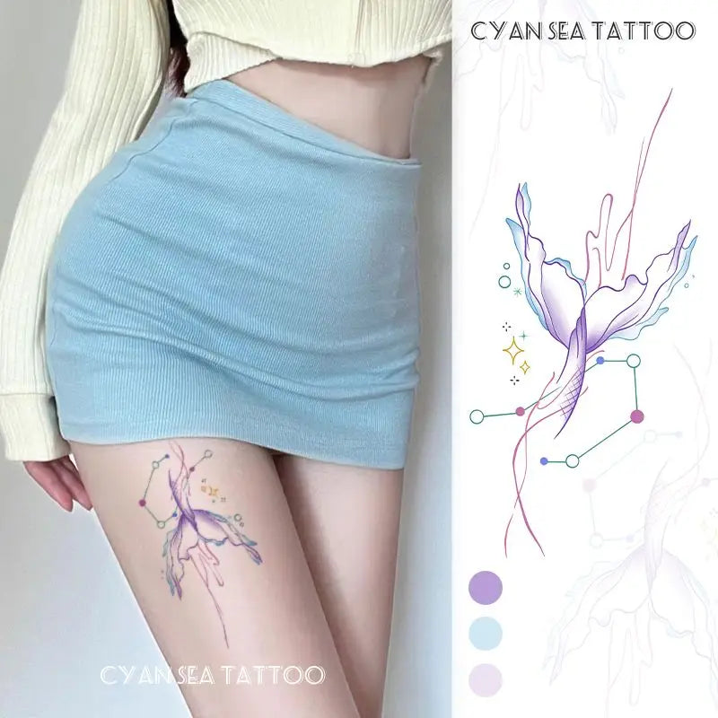 Coquette Romantic Pink Butterfly Temporary Tattoos