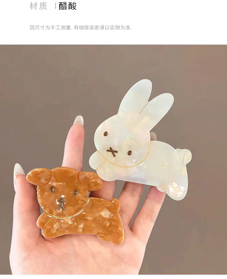 Cute Bunny and Dog Hair Claw Clips