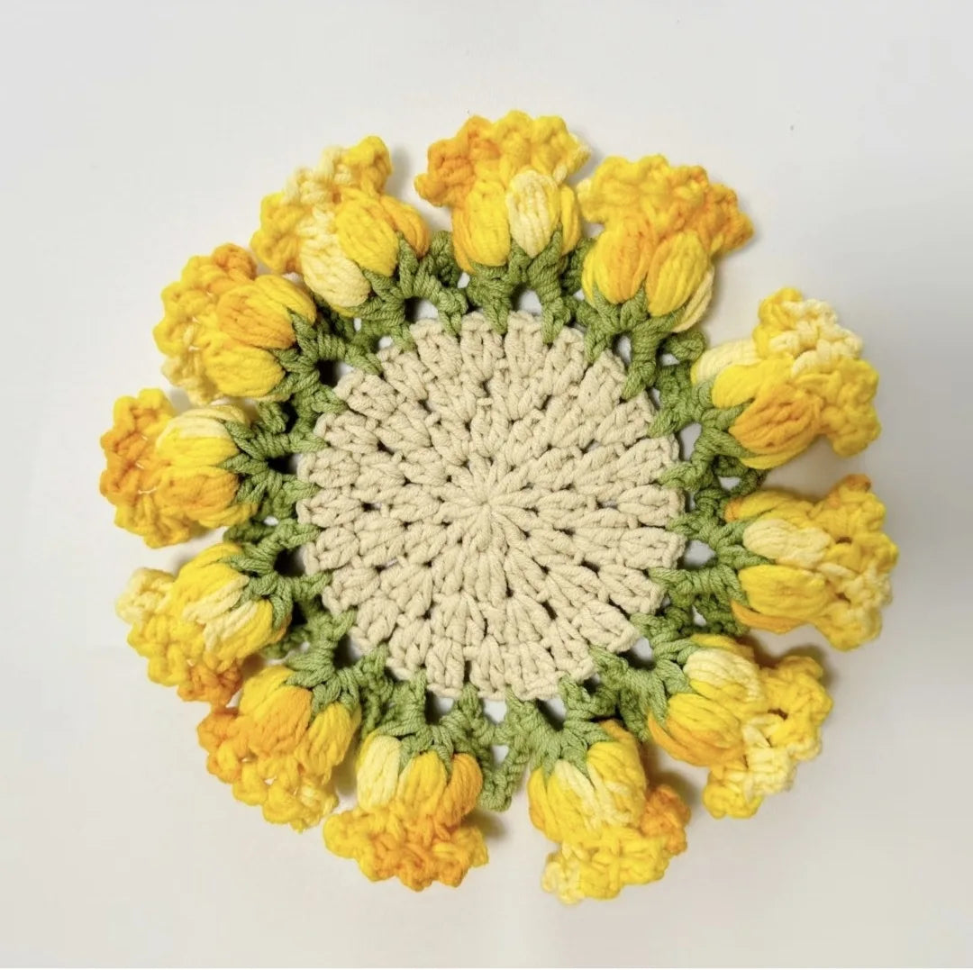 Coquette Handwoven Rose Bouquet Coaster