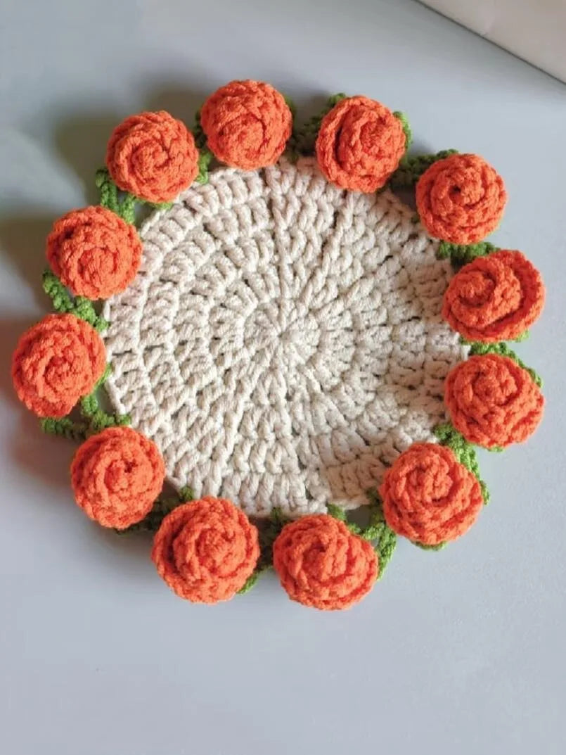 Coquette Handwoven Rose Bouquet Coaster