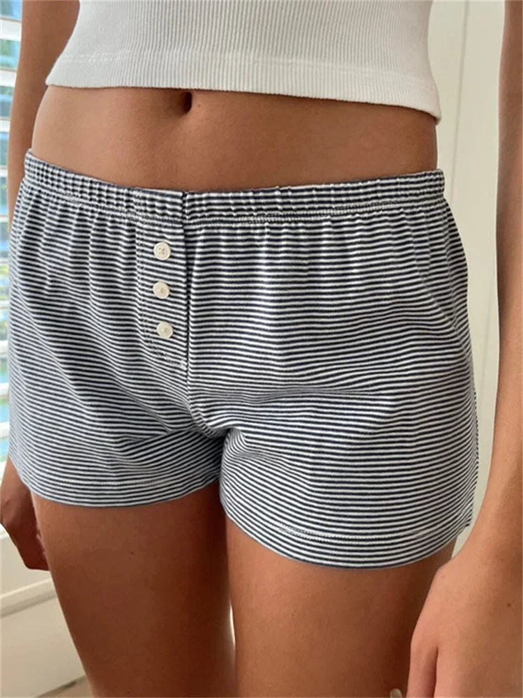 Cozy Striped Lounge Shorts