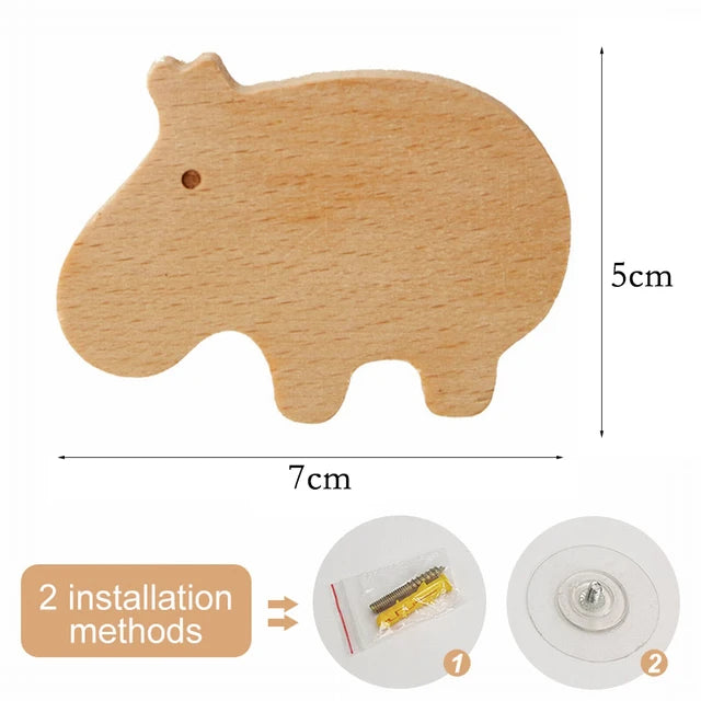 Cute Animal Wooden Hooks for Room Decor