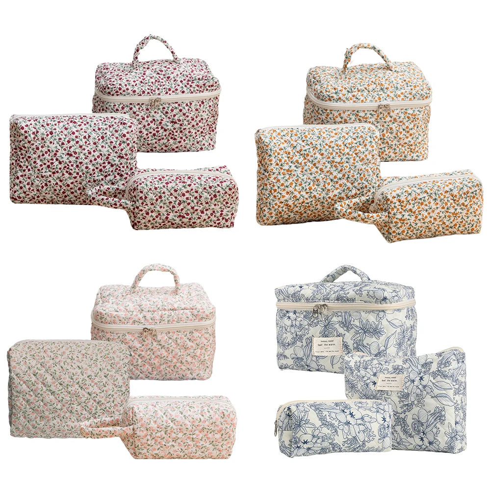 Coquette Floral Serenity Makeup Bag Trio