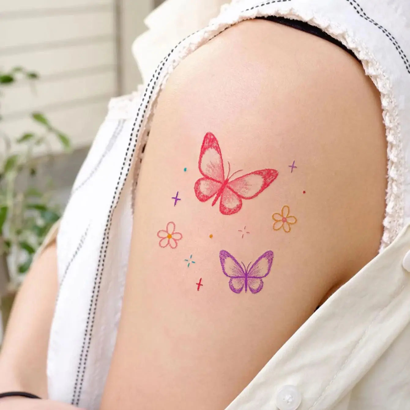 Coquette Moon and Butterfly Tattoo Stickers(30pcs)