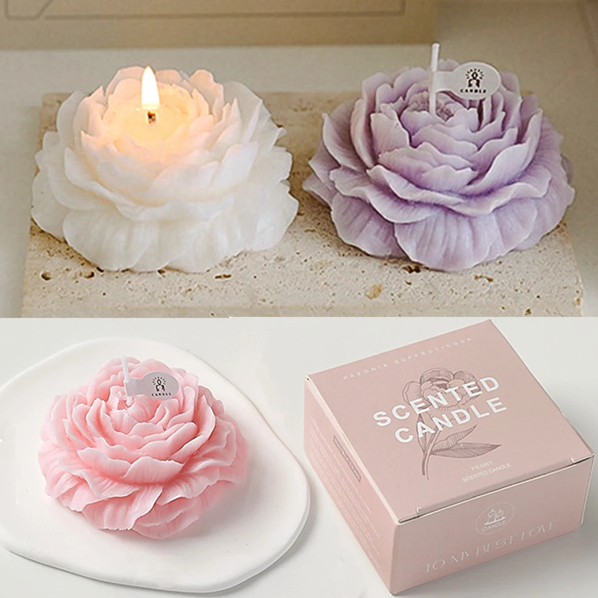 Coquette Peony Flower Scented Candle