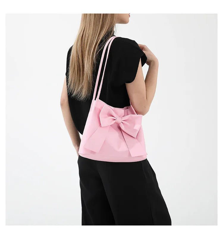 Coquette Bow Bucket Shoulder Bag