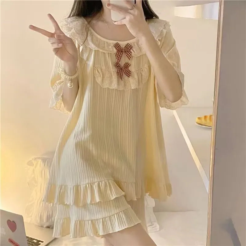 Coquette Sweet Dreamy Princess-Inspired Summer Pajama Set