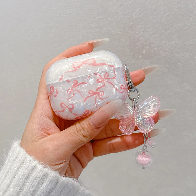 Coquette Pink Bow and Butterfly Charm Case