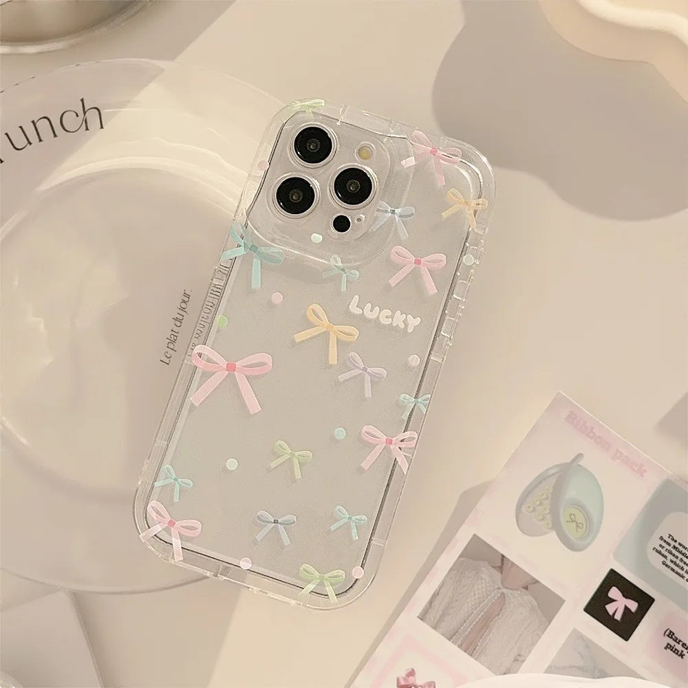 Coquette Colorful Bow Print Phone Case