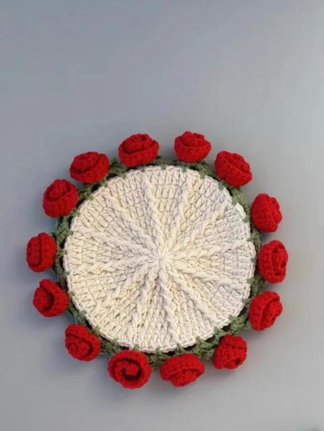 Coquette Handwoven Rose Bouquet Coaster