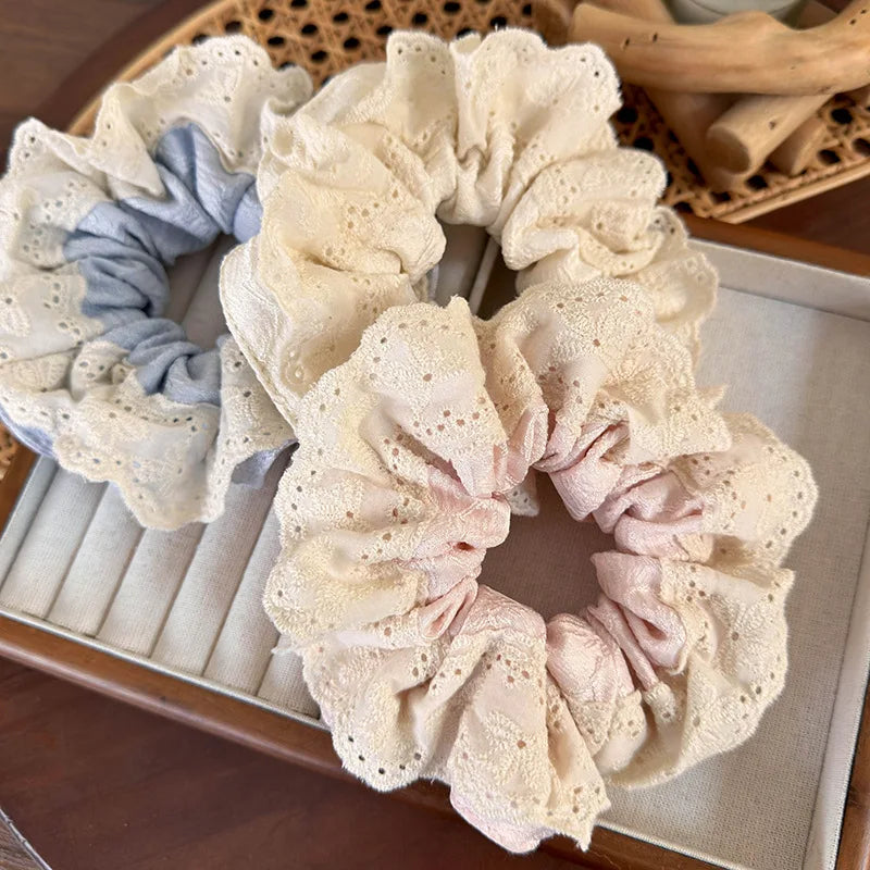 Coquette Cloud Petal Lace Scrunchie