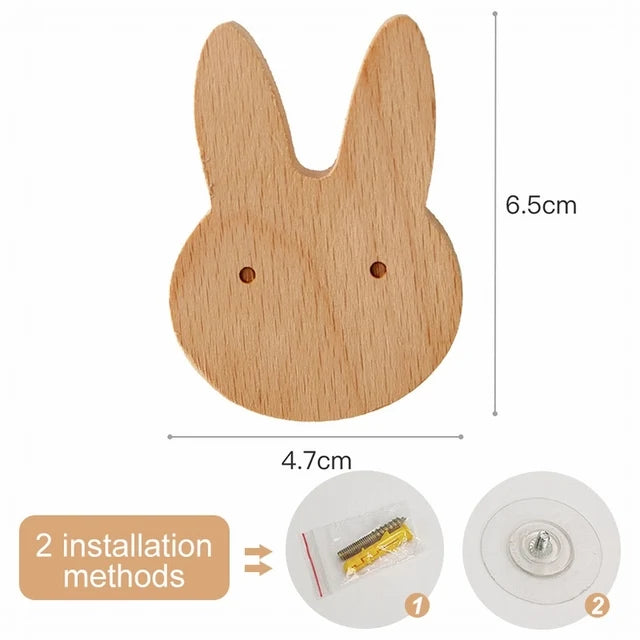 Cute Animal Wooden Hooks for Room Decor