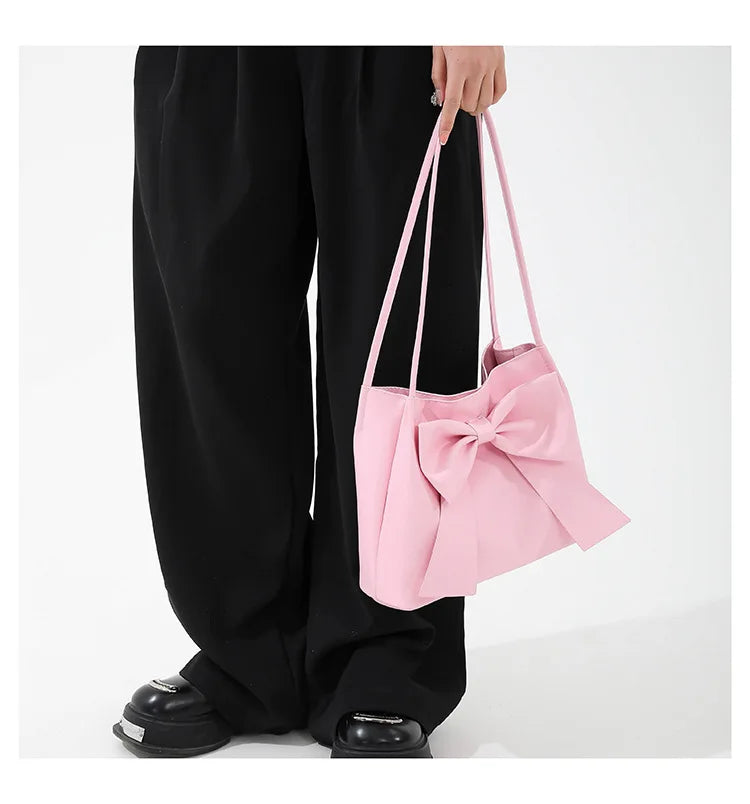 Coquette Bow Bucket Shoulder Bag