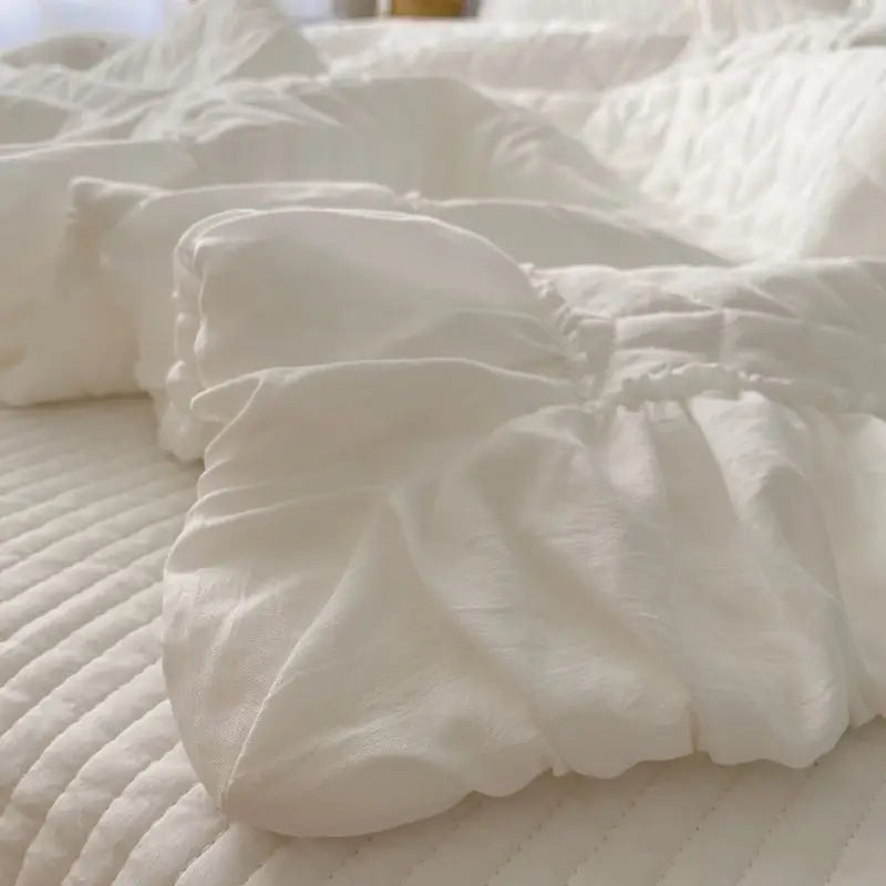 White Cooling Comforter with Korean Style Quilting