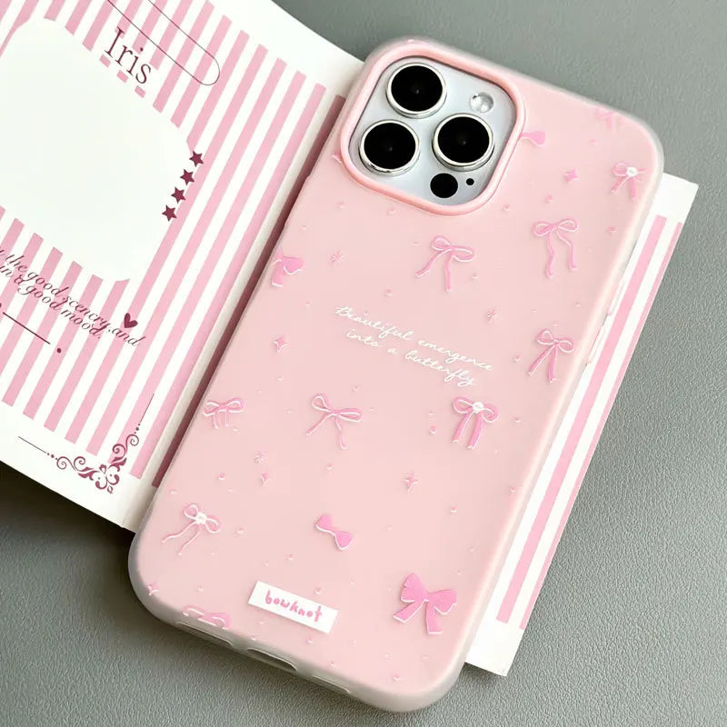 Coquette Jelly Pink bow Cartoon Phone Case