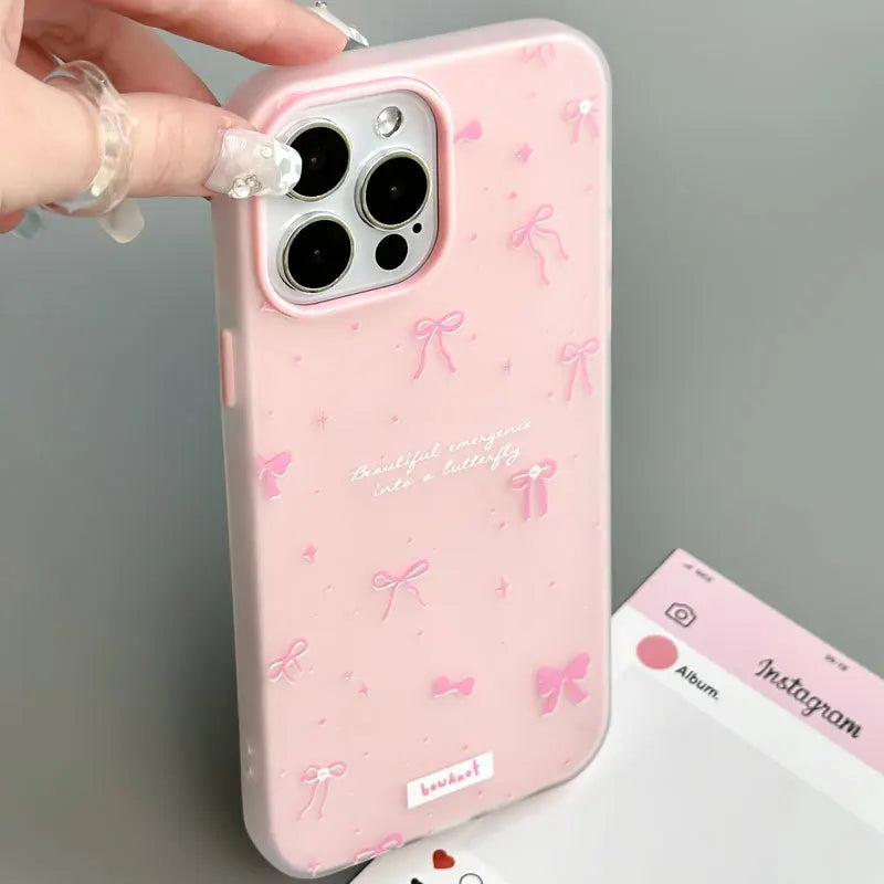 Coquette Jelly Pink bow Cartoon Phone Case