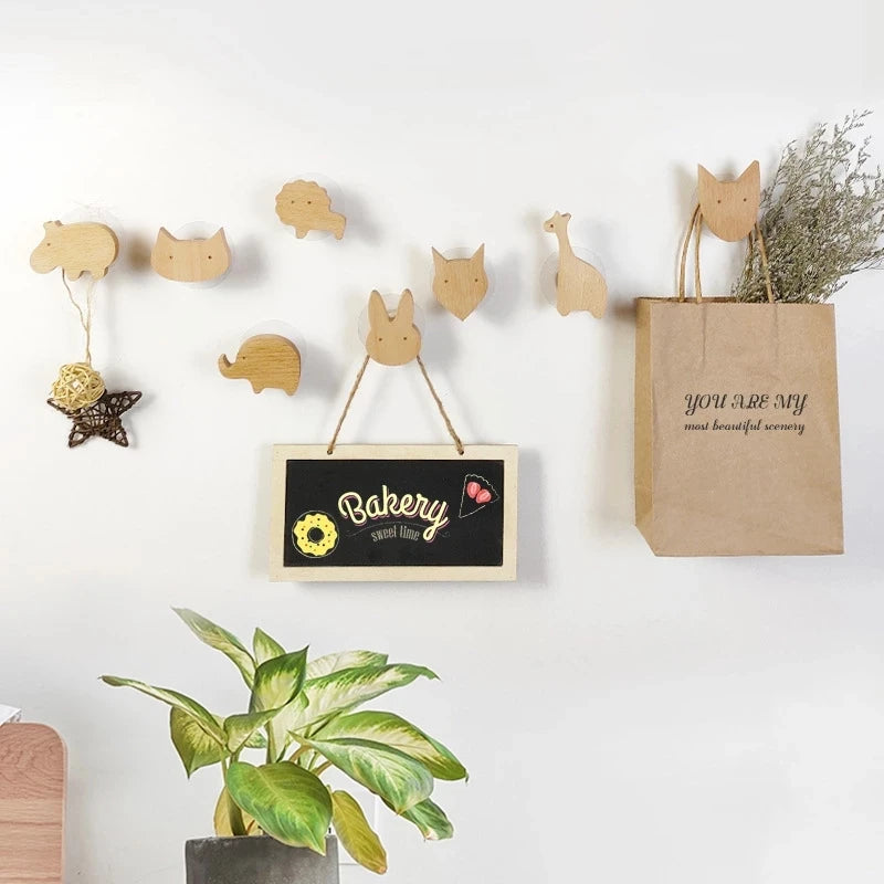 Cute Animal Wooden Hooks for Room Decor