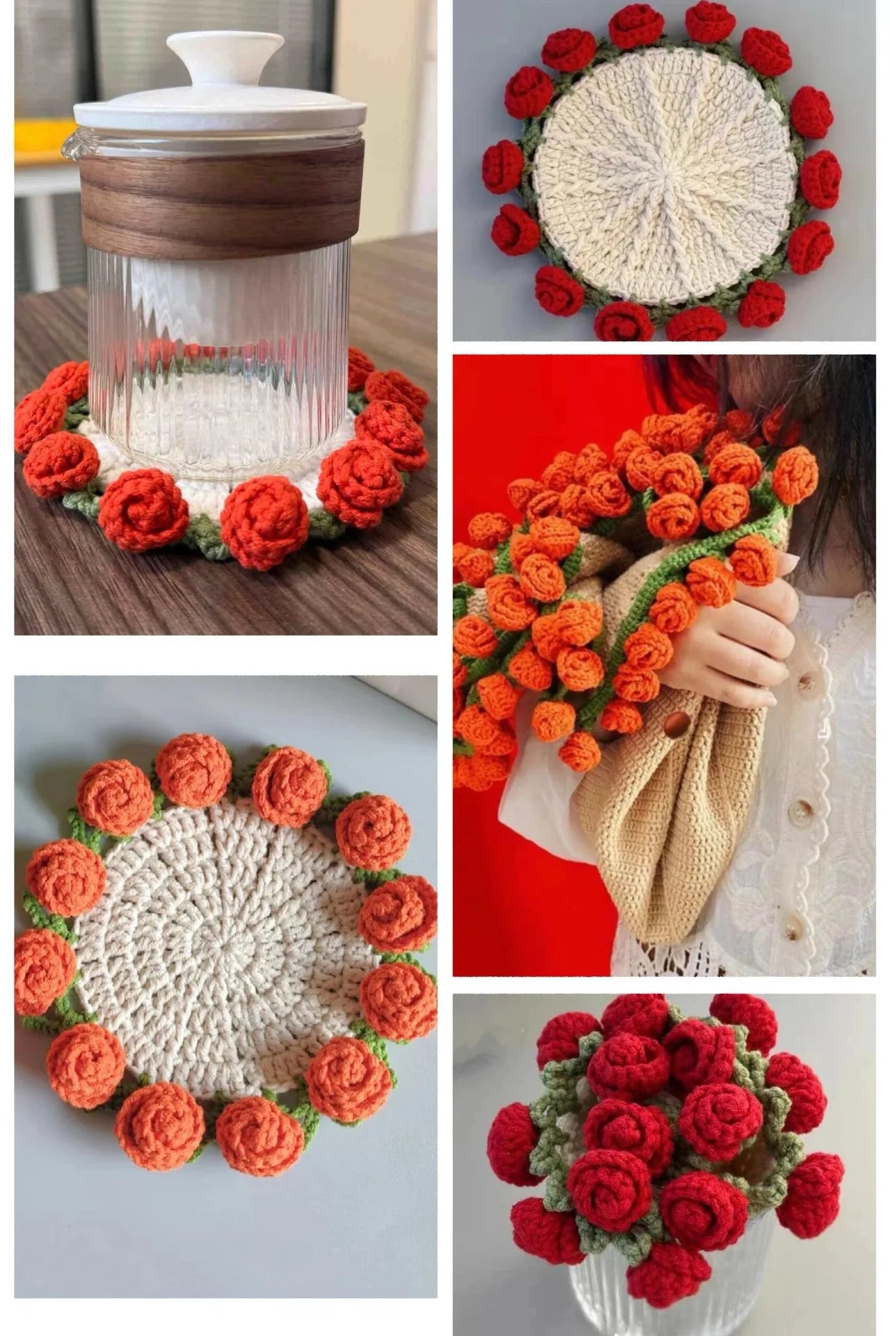 Coquette Handwoven Rose Bouquet Coaster