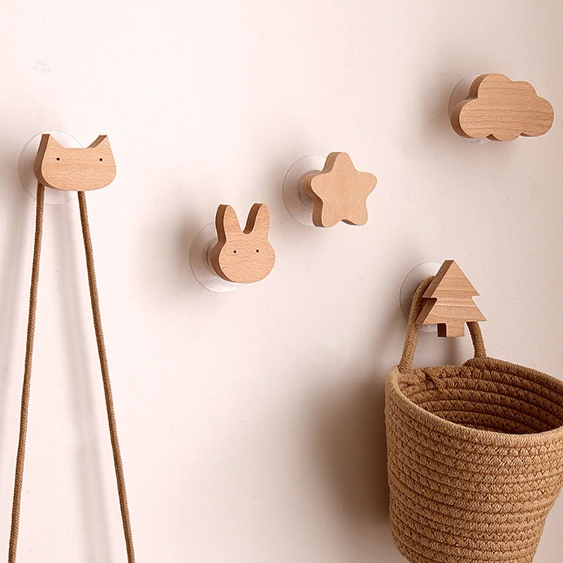 Cute Animal Wooden Hooks for Room Decor