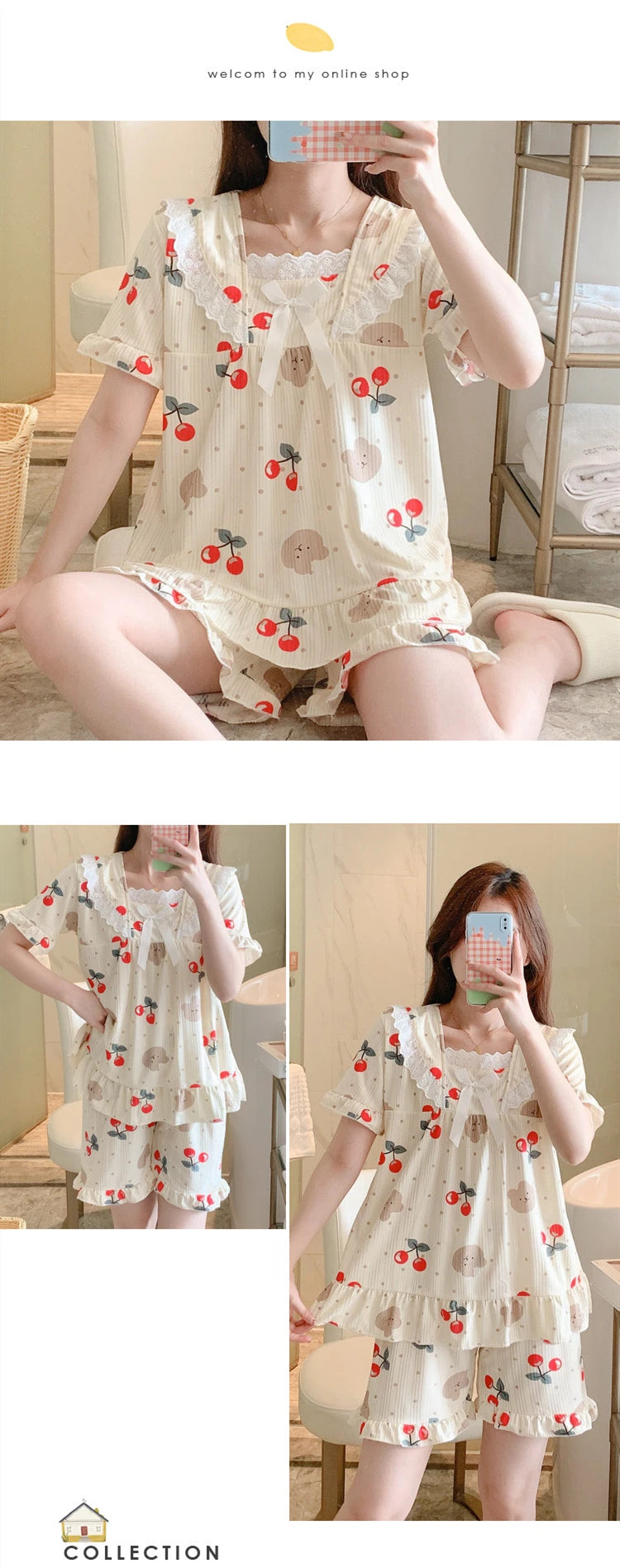Coquette Charming Strawberry Print Loungewear Set