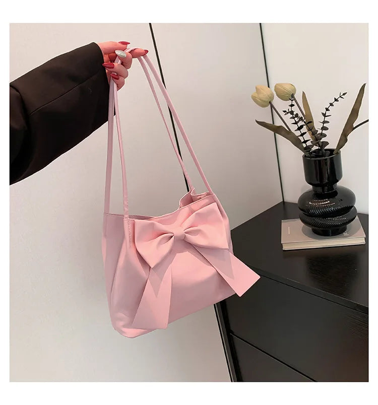 Coquette Bow Bucket Shoulder Bag