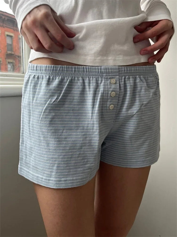 Cozy Striped Lounge Shorts
