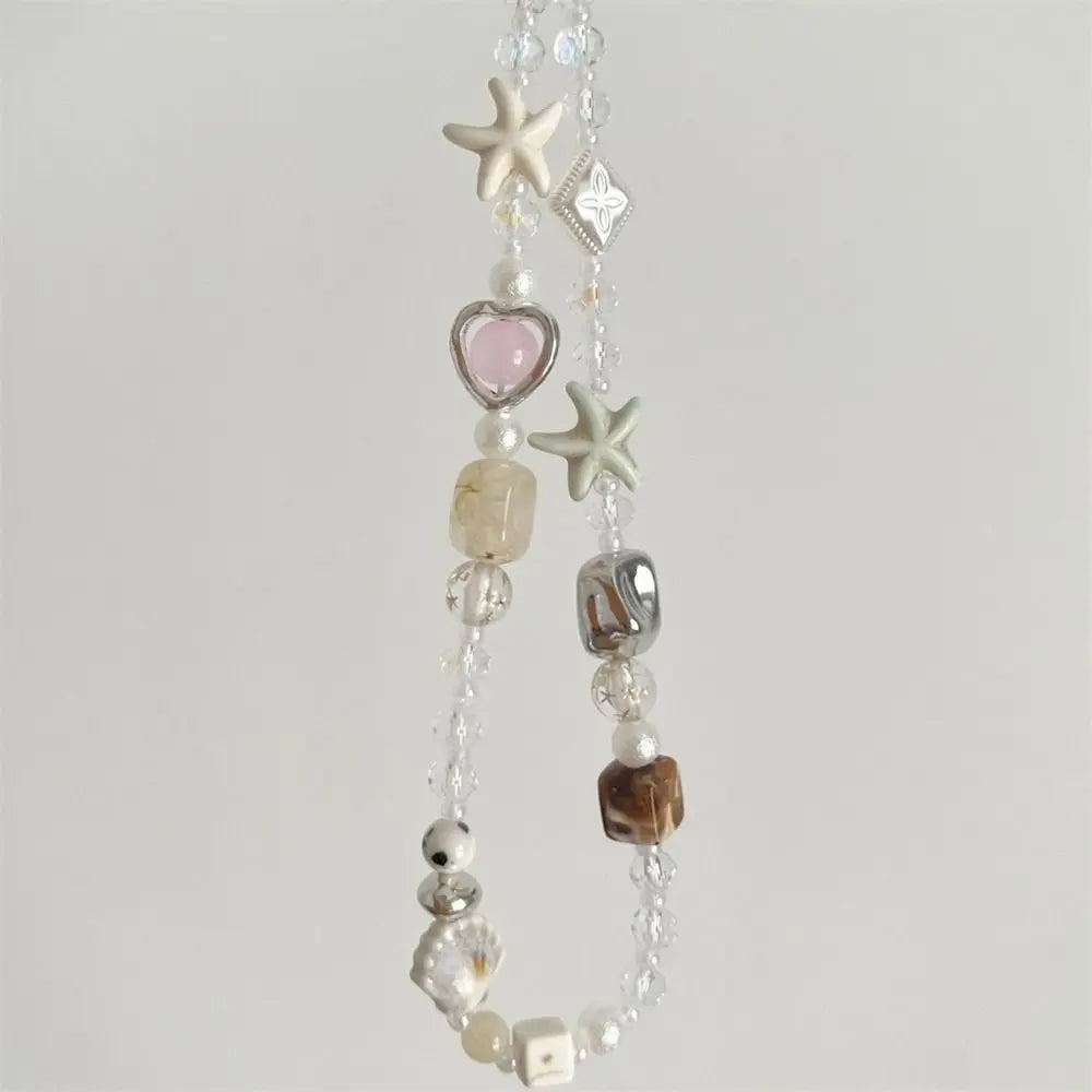 Ocean Blue Handmade Beaded Phone Charm