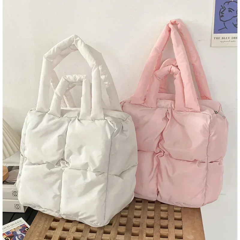 Women’s Retro Quilted Shoulder Bag Soft Tote Handbags
