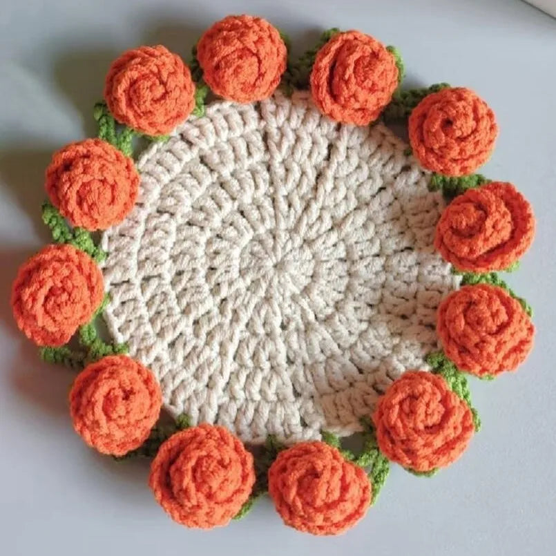 Coquette Handwoven Rose Bouquet Coaster