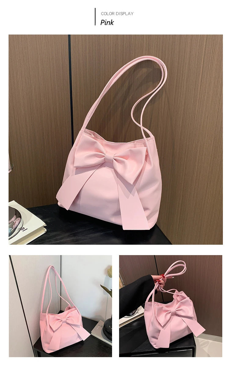 Coquette Bow Bucket Shoulder Bag