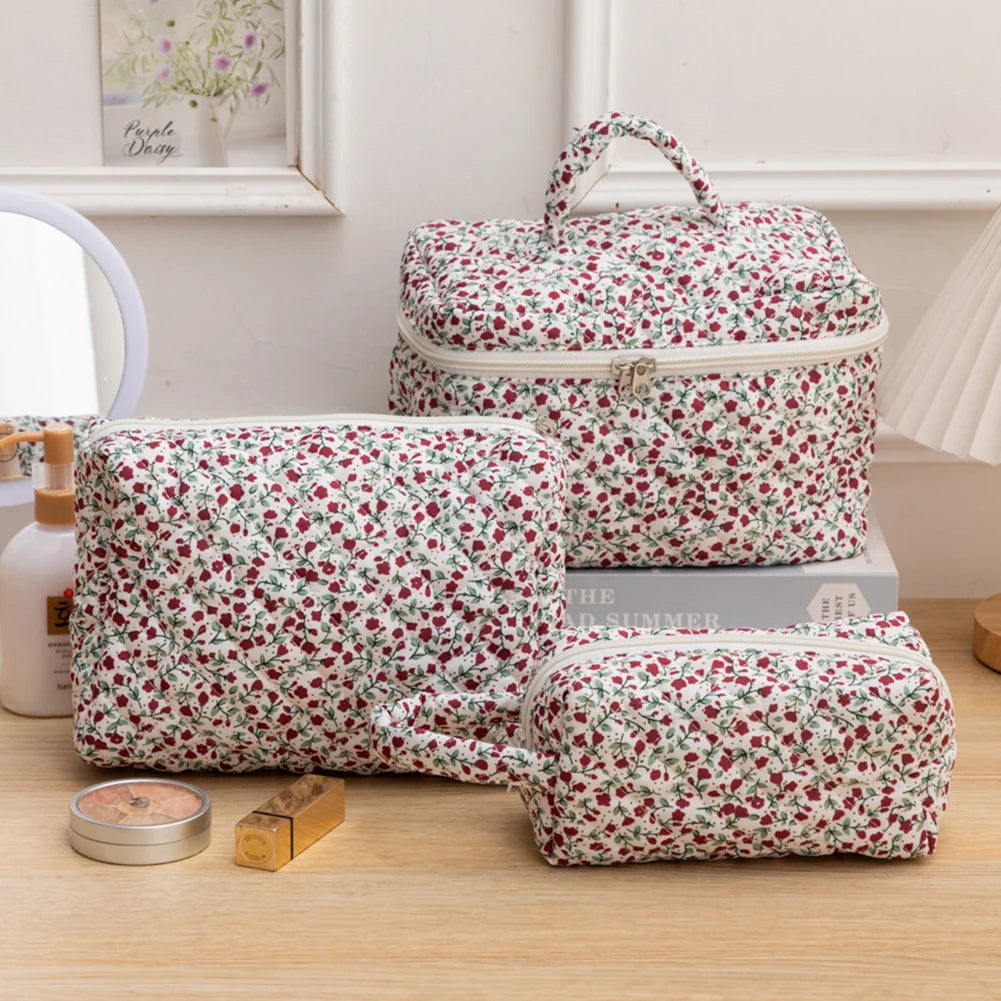 Coquette Floral Serenity Makeup Bag Trio