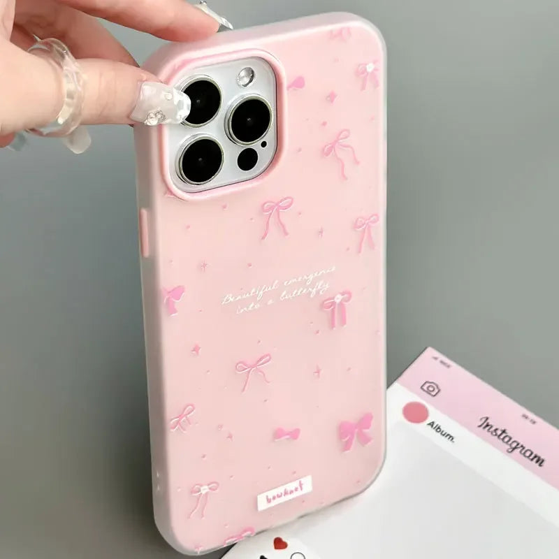 Coquette Jelly Pink bow Cartoon Phone Case