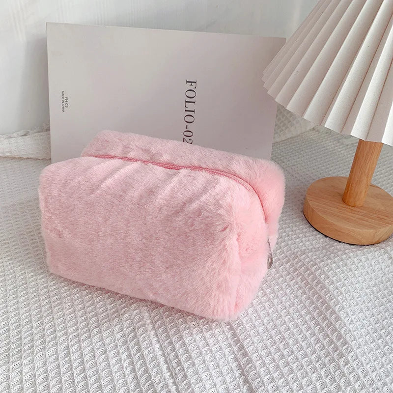 Chic Soft Fur Makeup Bag Organizer for Women