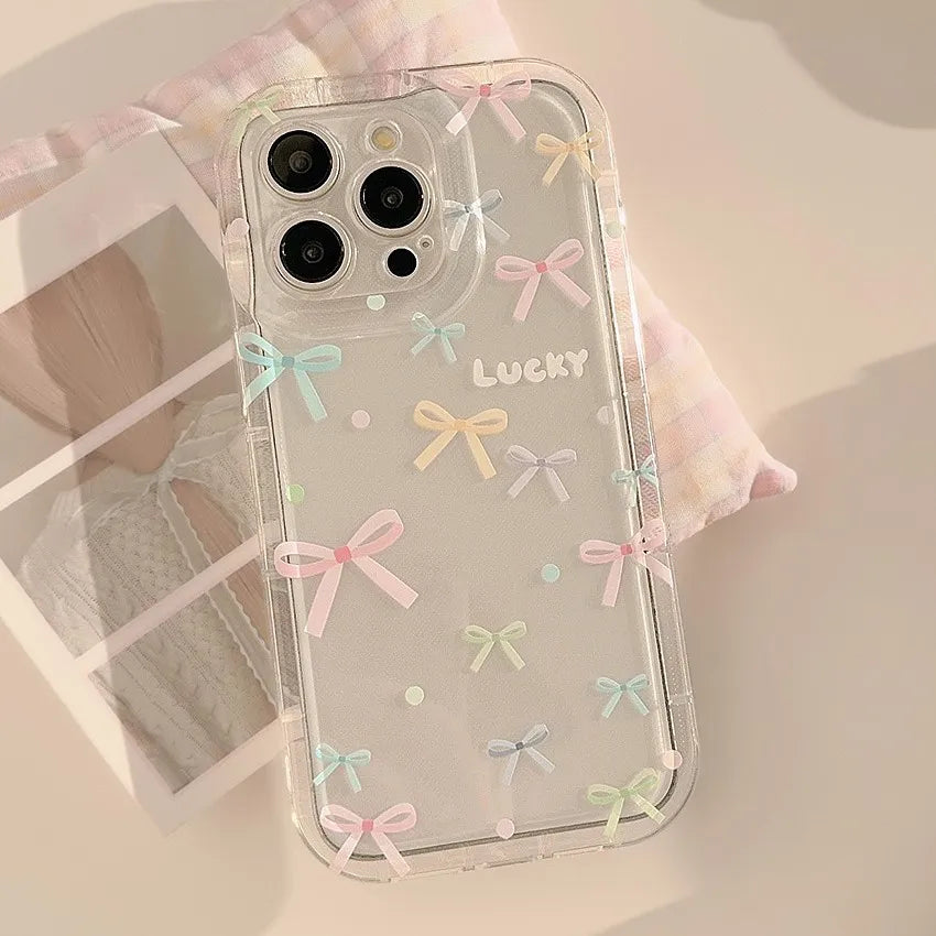Coquette Colorful Bow Print Phone Case