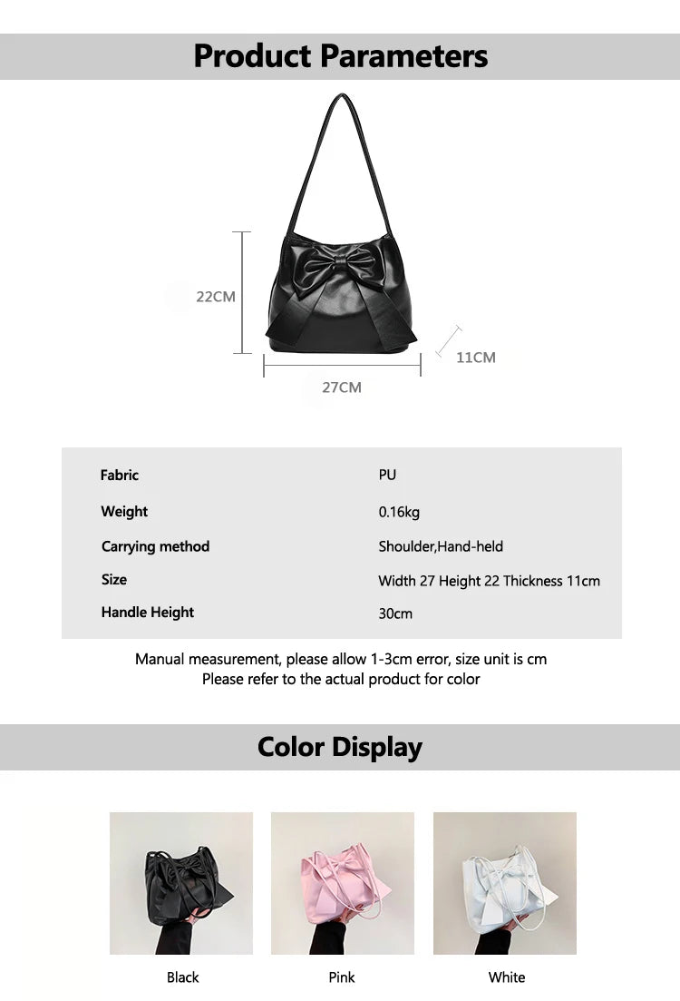 Coquette Bow Bucket Shoulder Bag