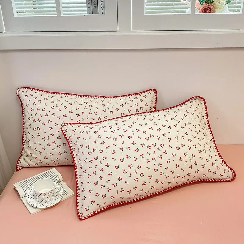 Coquette Charming Cherry Ruffle Bedding Set