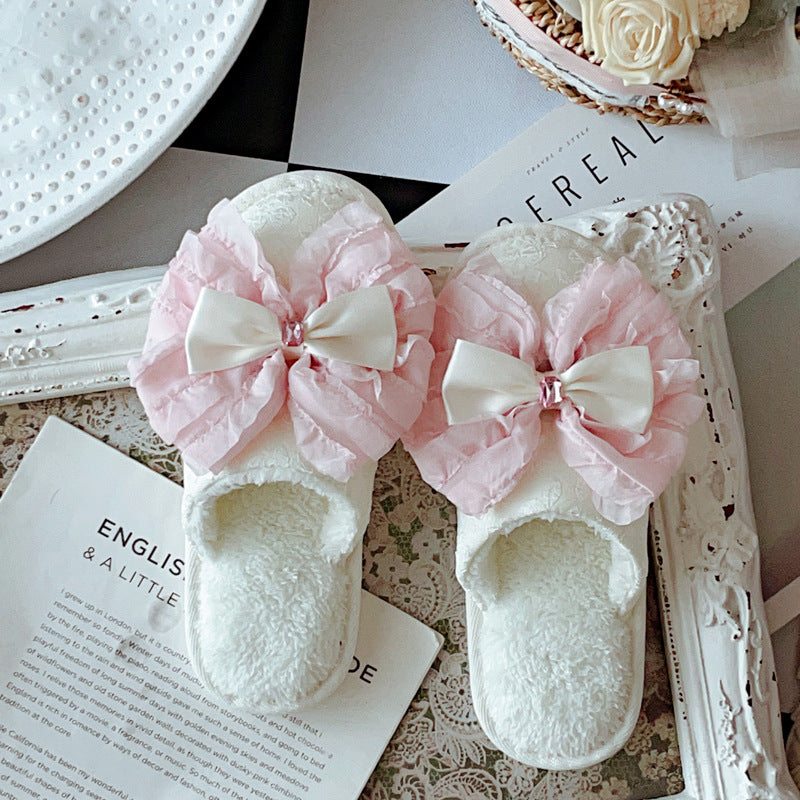 Coquette Under Cotton Ribbons the World Softens Slippers