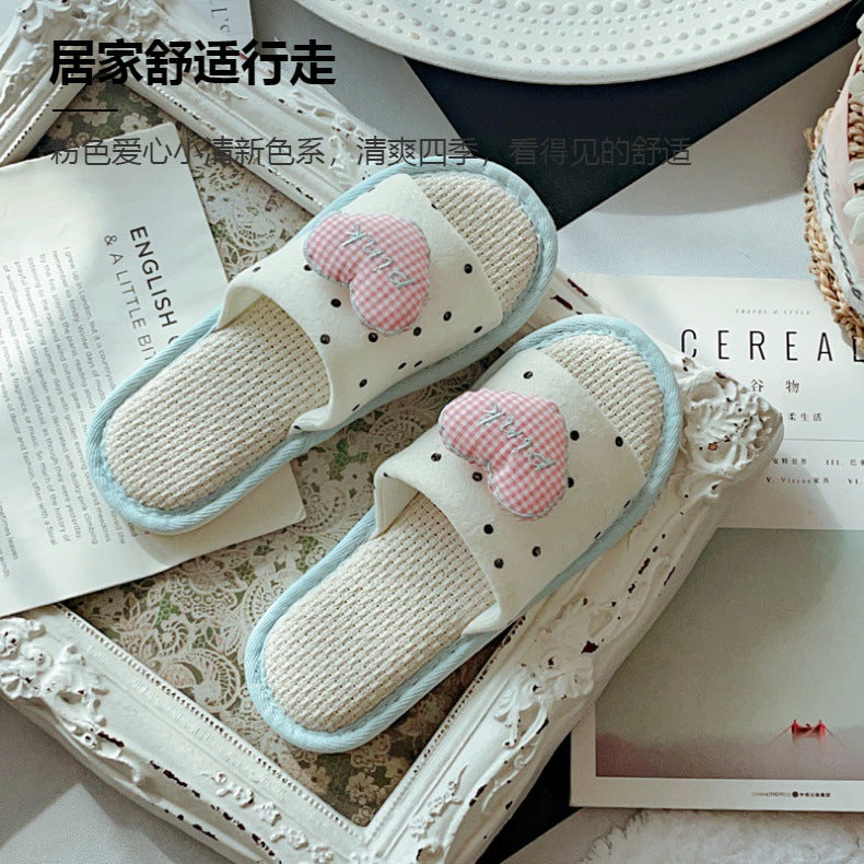 Coquette Candy Hearts in Blue Dawn Slippers