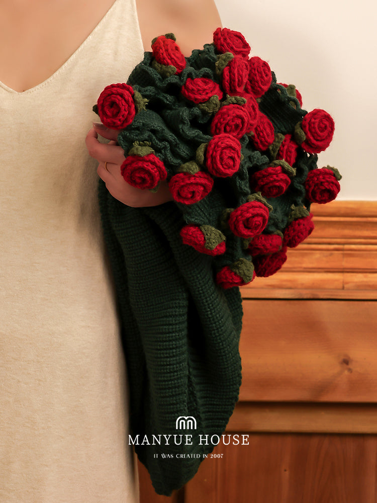 Coquette Enchanted Floral Knit Blanket