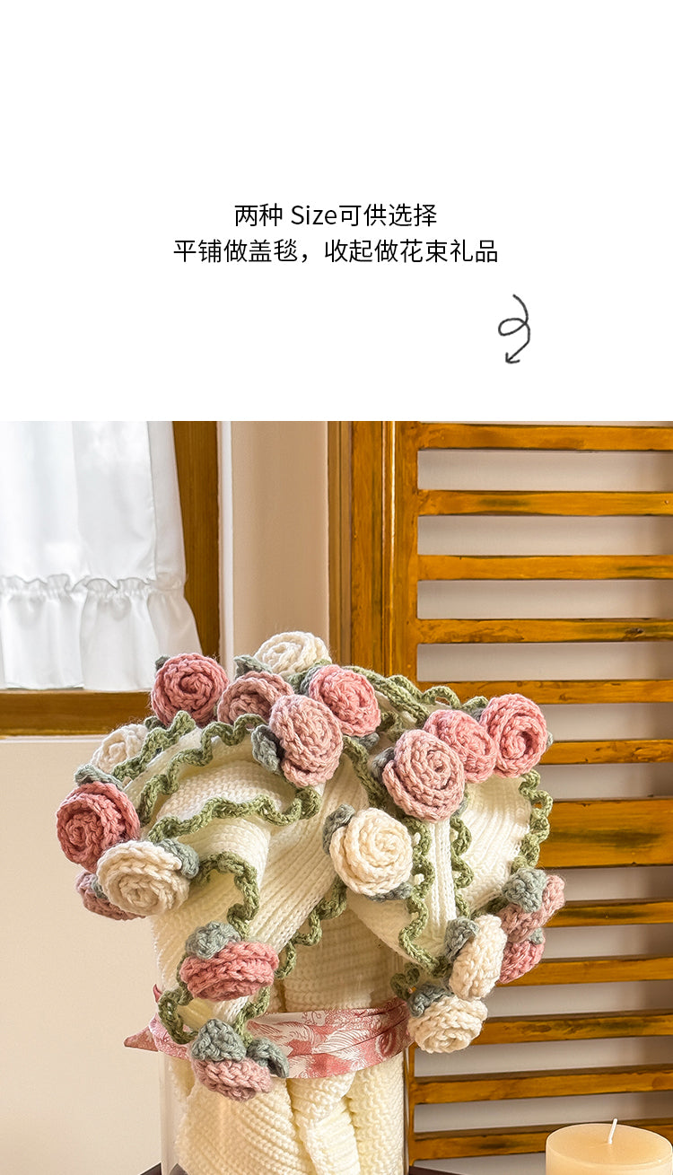 Coquette Enchanted Floral Knit Blanket