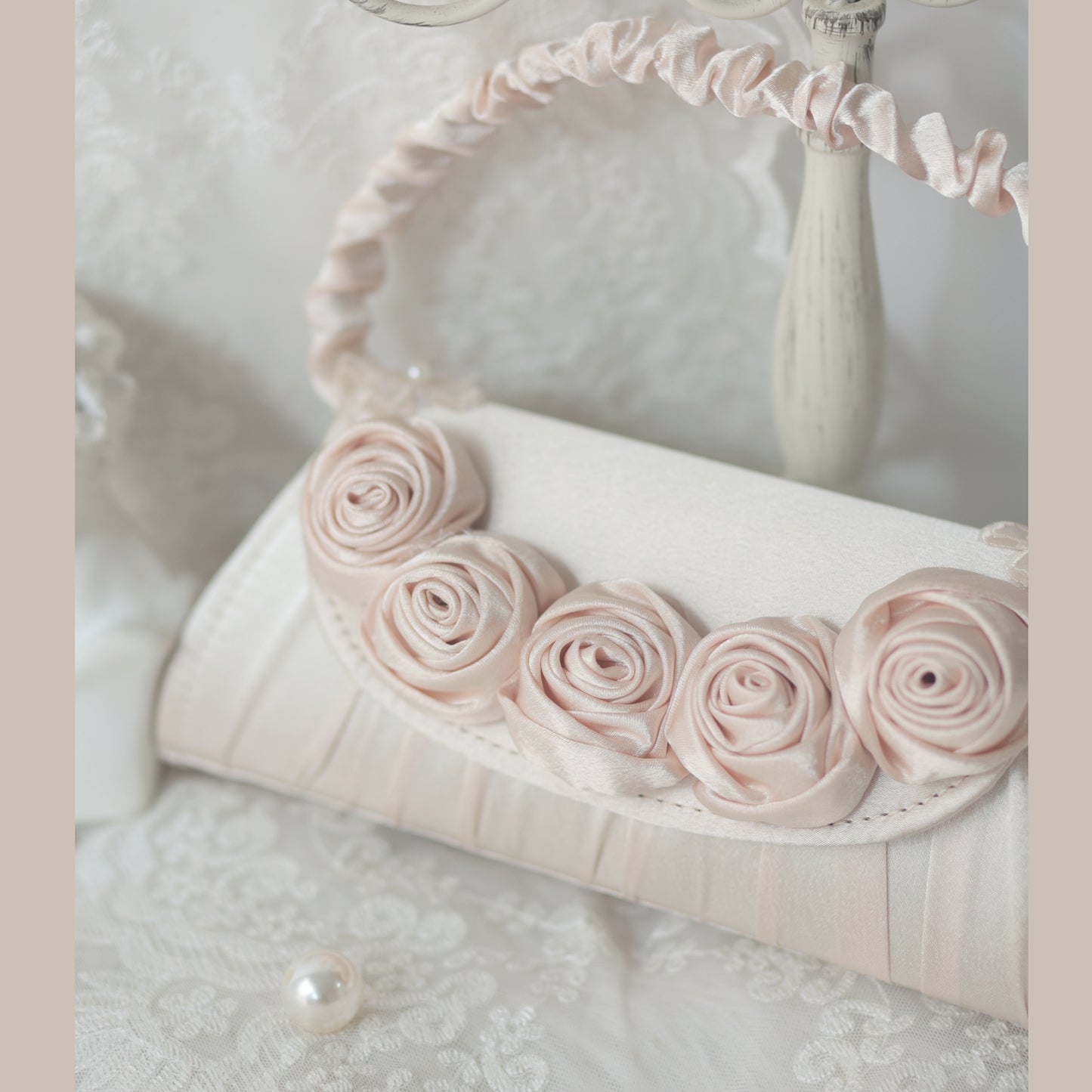 Coquette Ruffled Rose Embrace Bag