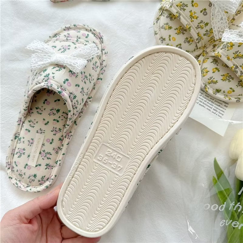 Coquette Lace Blossom Meadow Slippers