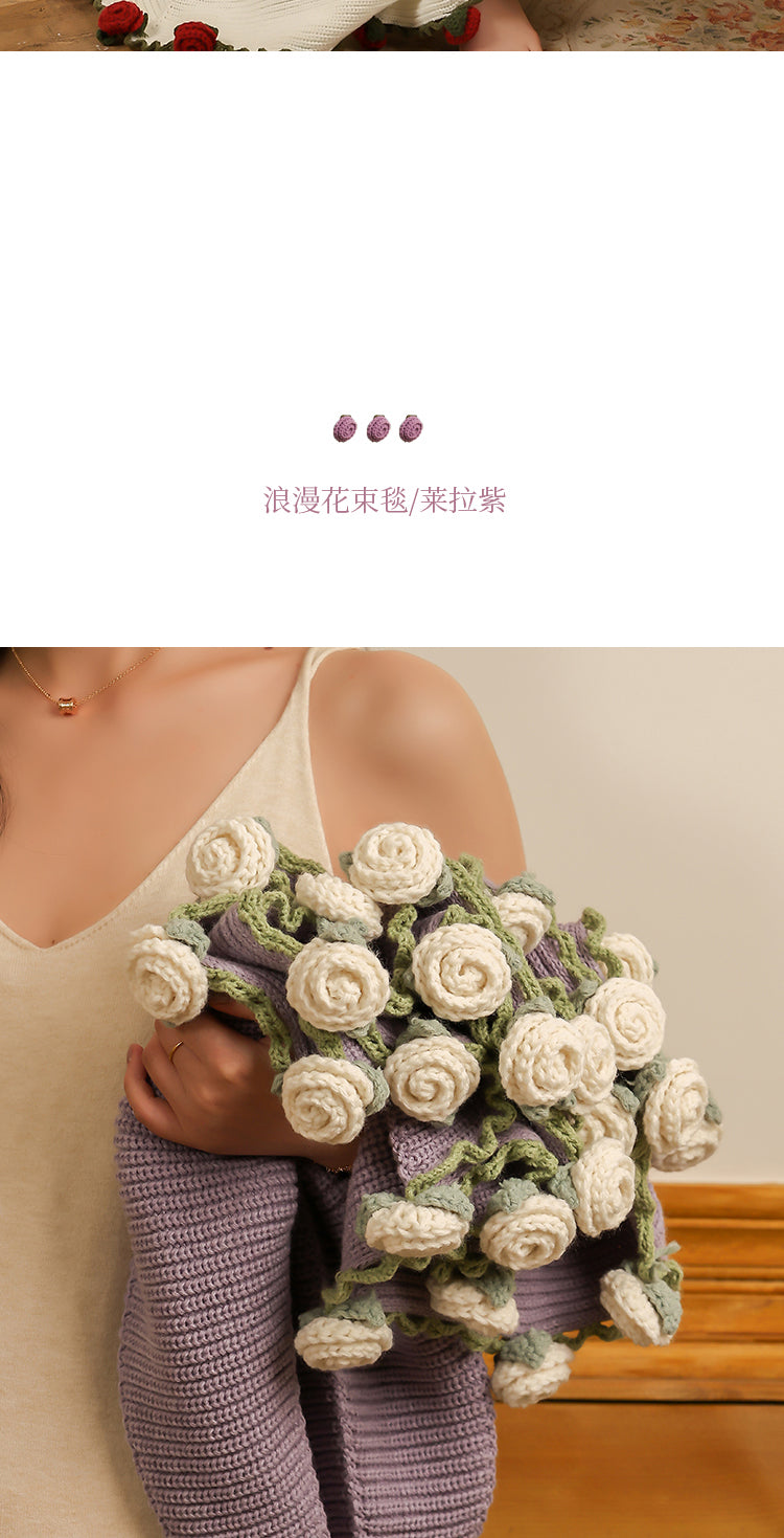 Coquette Enchanted Floral Knit Blanket